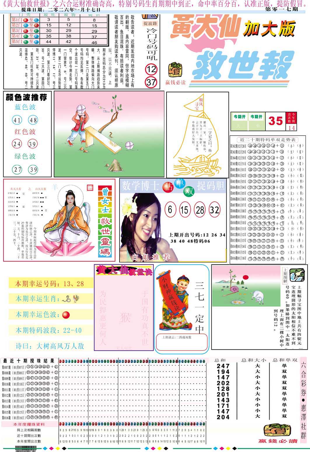 017期黄大仙救世A加大版[图]