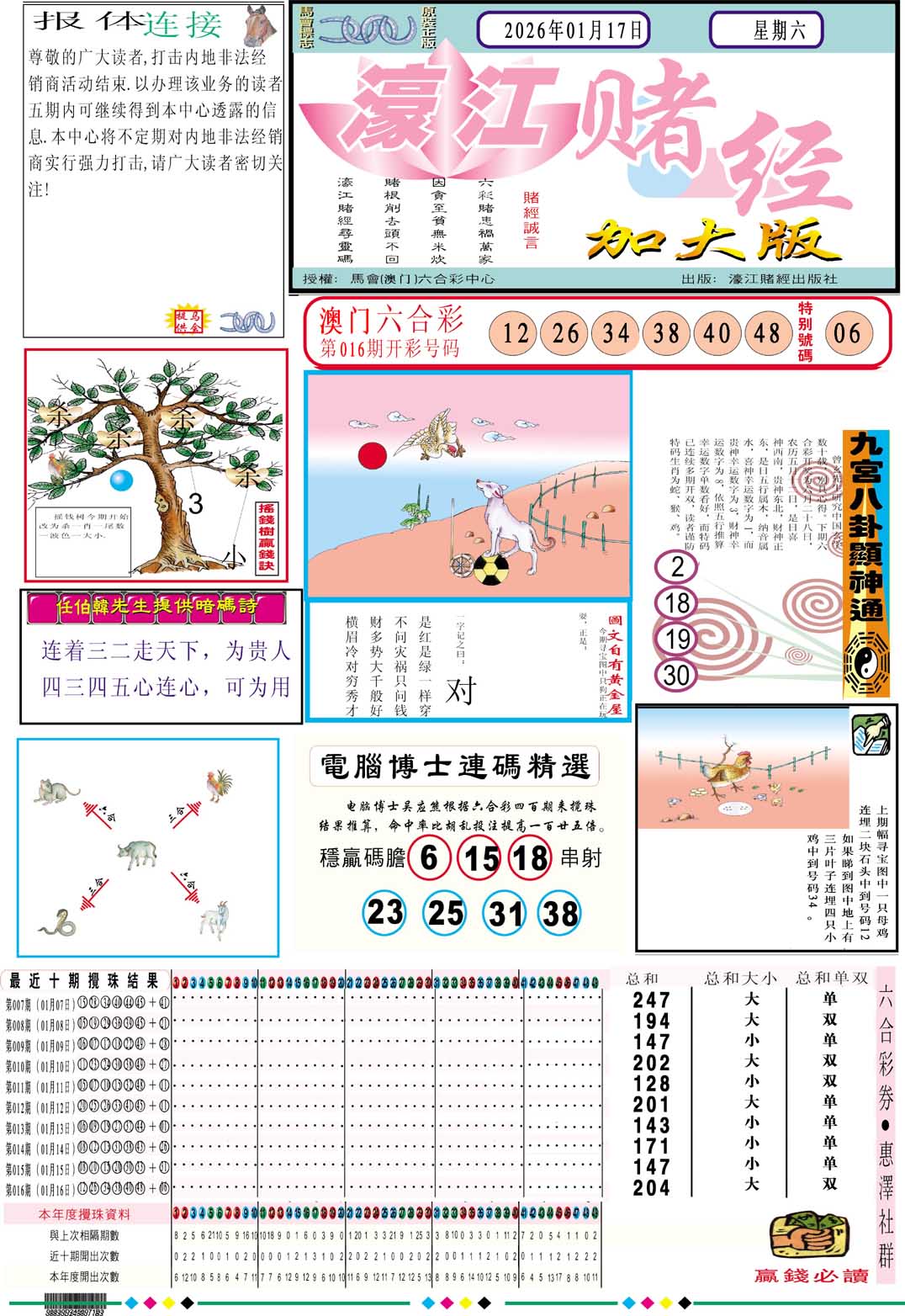 017期濠江赌经A加大版[图]