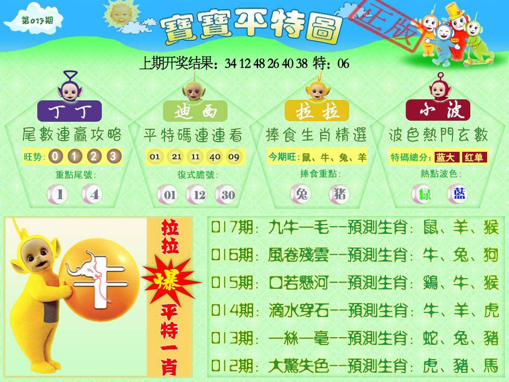 017期天线宝宝平特图[图]