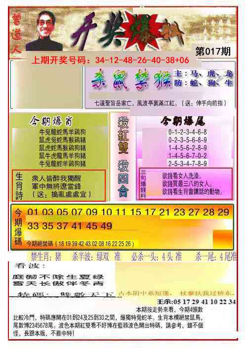 017期开奖爆料(新图推荐)[图]