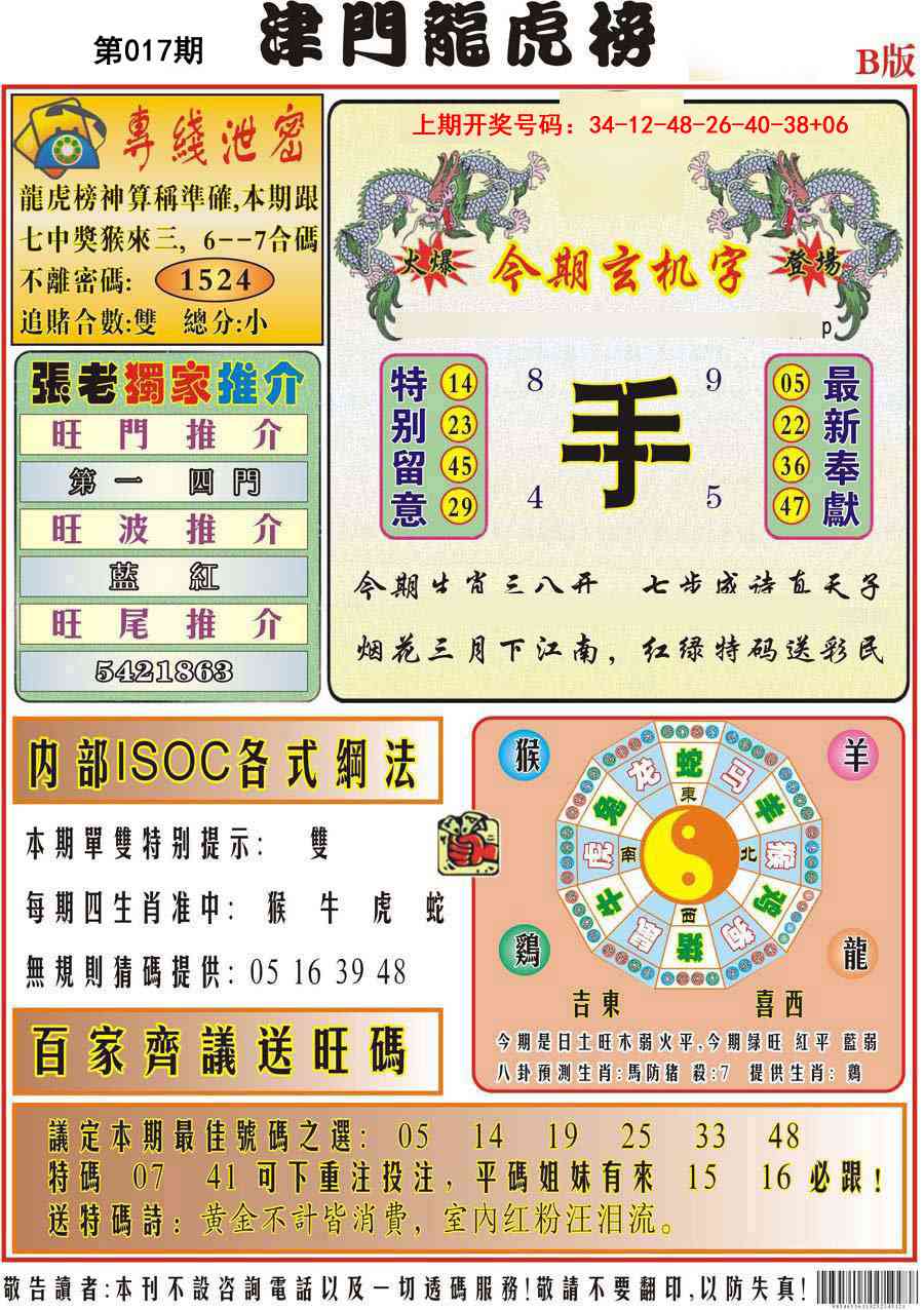 017期津门龙虎榜B[图]