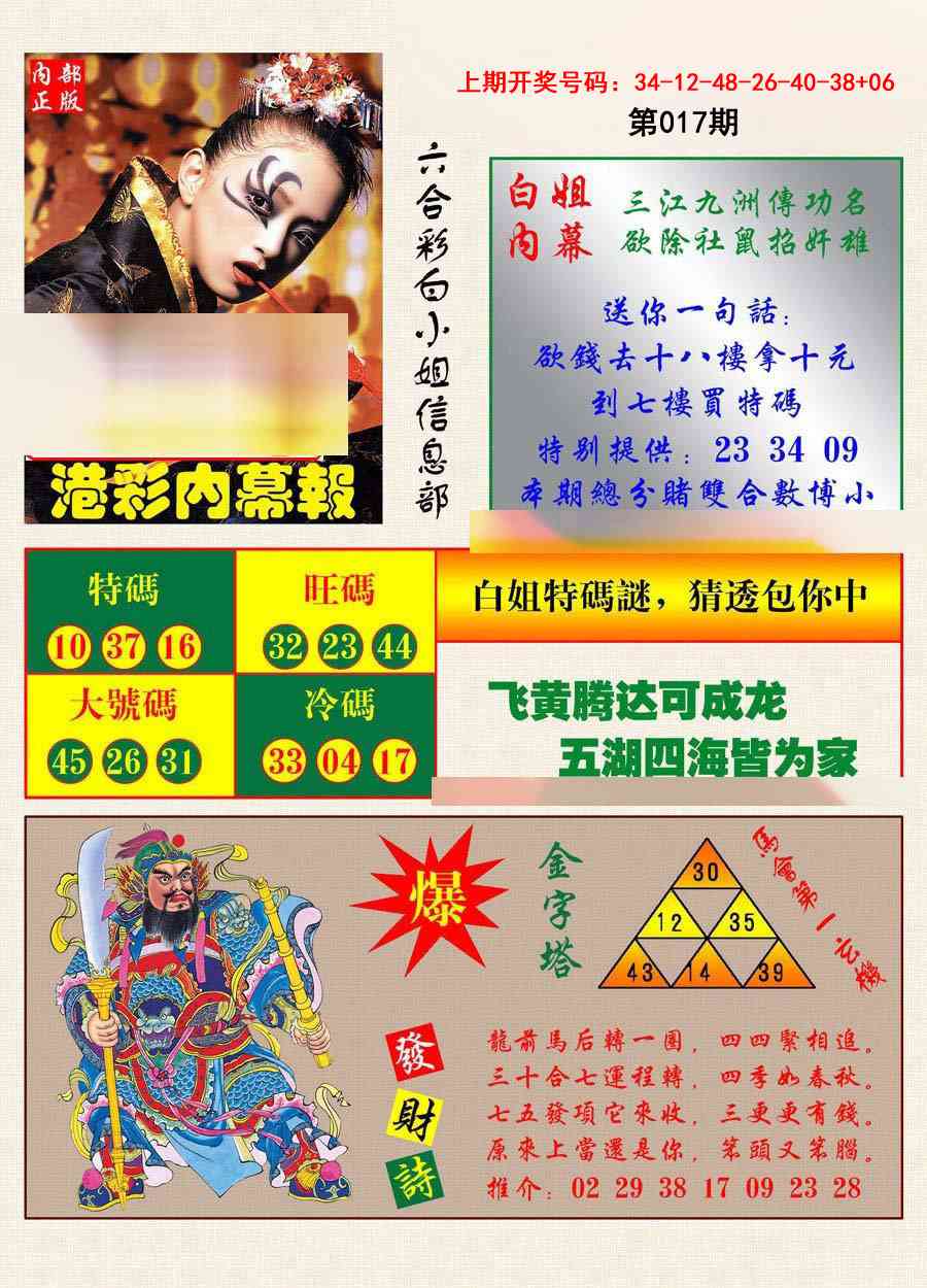 017期港彩内幕报[图]