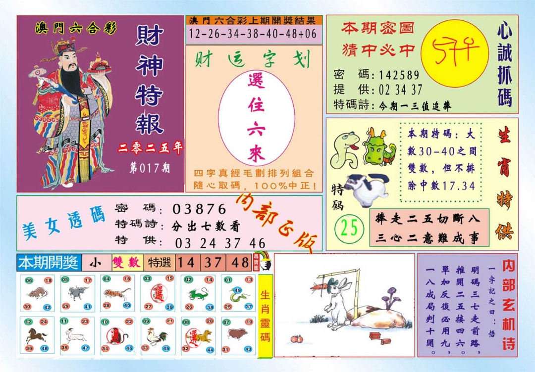 017期财神特报[图]