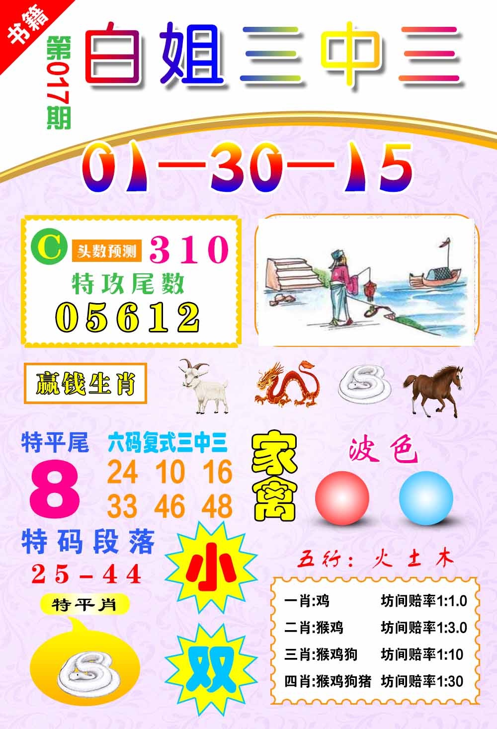 017期澳门白姐锦囊[图]