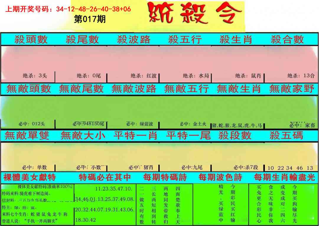 017期统杀令[图]