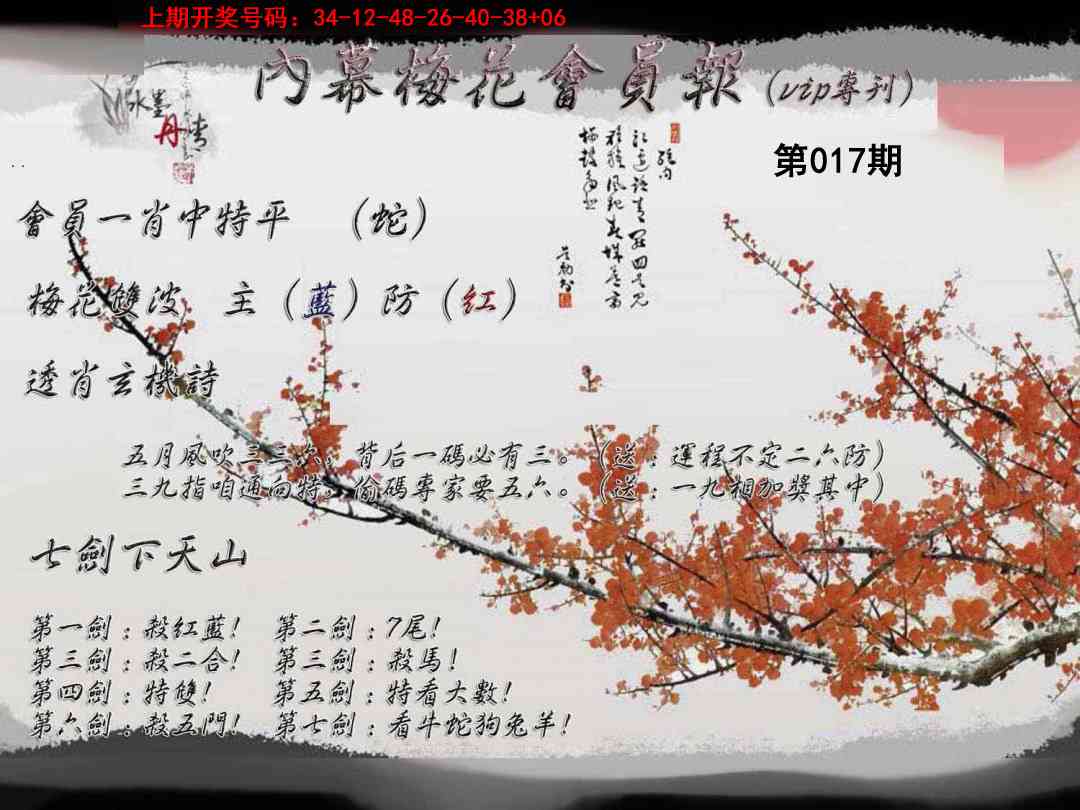 017期内幕梅花会员报[图]