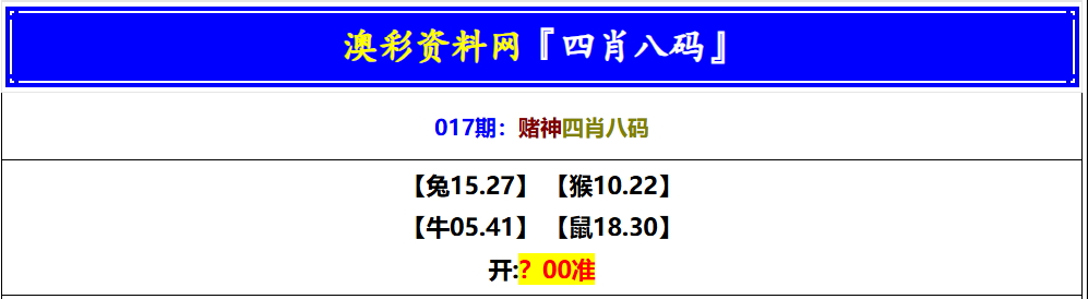 017期赌神四肖八码[图]