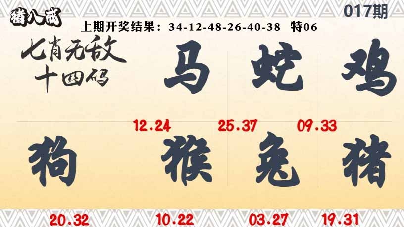 017期七肖无敌14码[图]