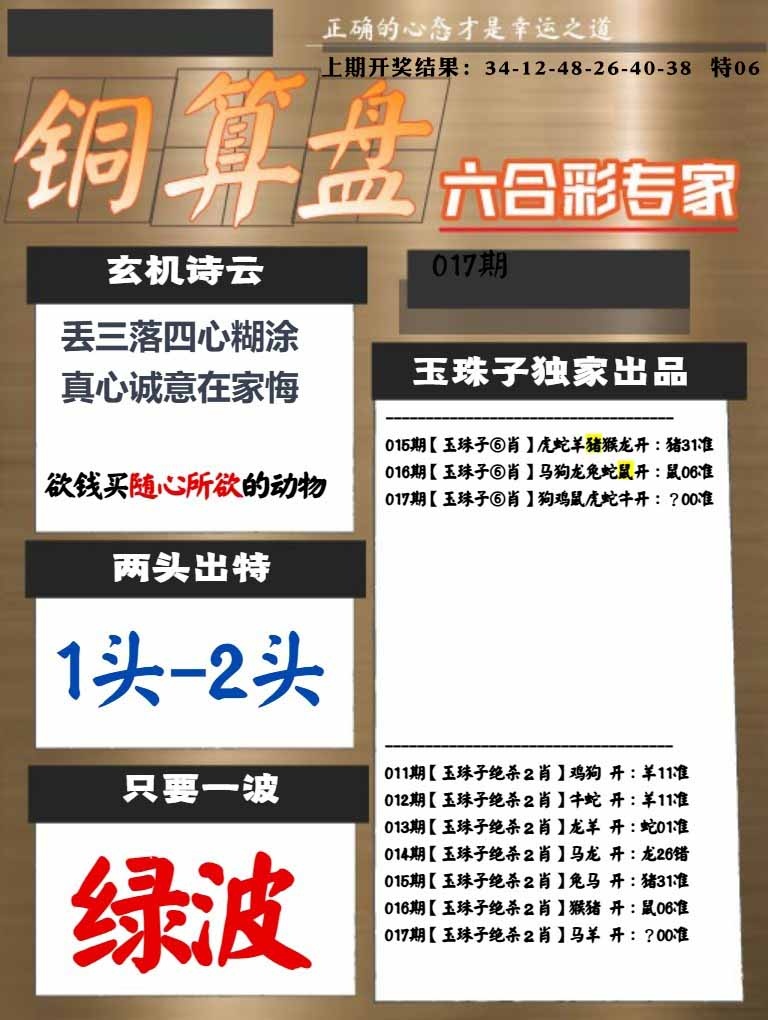 017期白小姐心水[图]